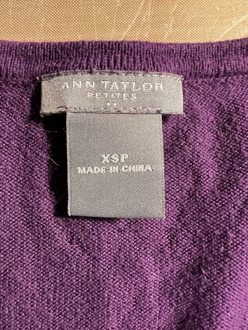 Ann Taylor XSP purple cotton blend cardigan - Picture 2 of 7